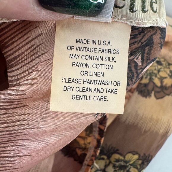 Vintage Claudette Medium Silk Sheer Skirt Boho Floral Horse Equestrian Western - Picture 9 of 11